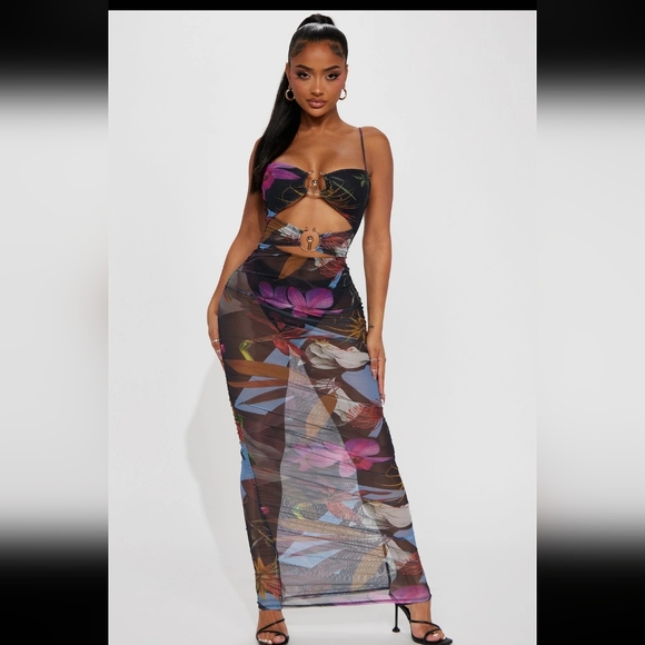 Fashion Nova Multicolor Floral Maxi Dress - Picture 4 of 4